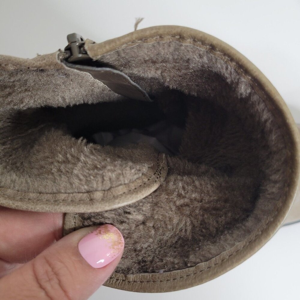 Bare Traps Womens Boots Sabella 8.5 Taupe Leather Zip - Picture 2 of 15